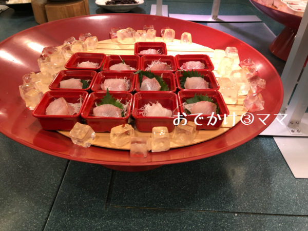 マホロバマインズ三浦の夕食バイア赤イングの刺身